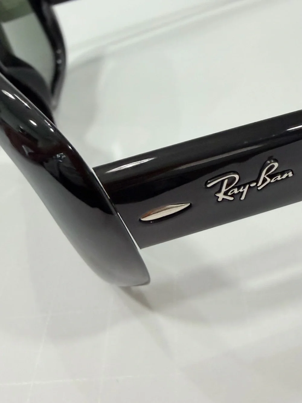 Ray-Ban Black Frame Sunglasses with Green Lenses